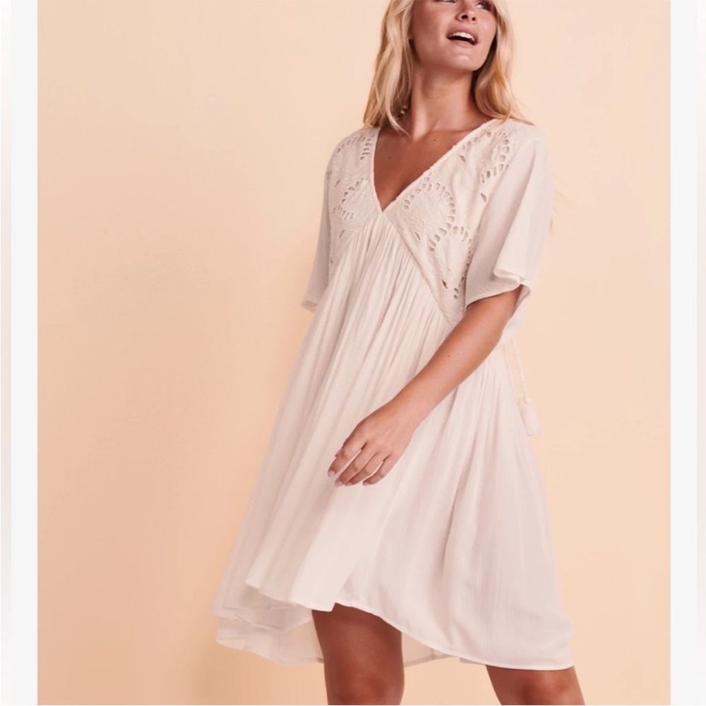 Rip Curl Rhodes Dress Cover Up Eyelet Lace Detail Beach Sun Dress Women’s Small